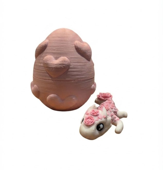 Rose Heart Hatchling Dragon with Egg